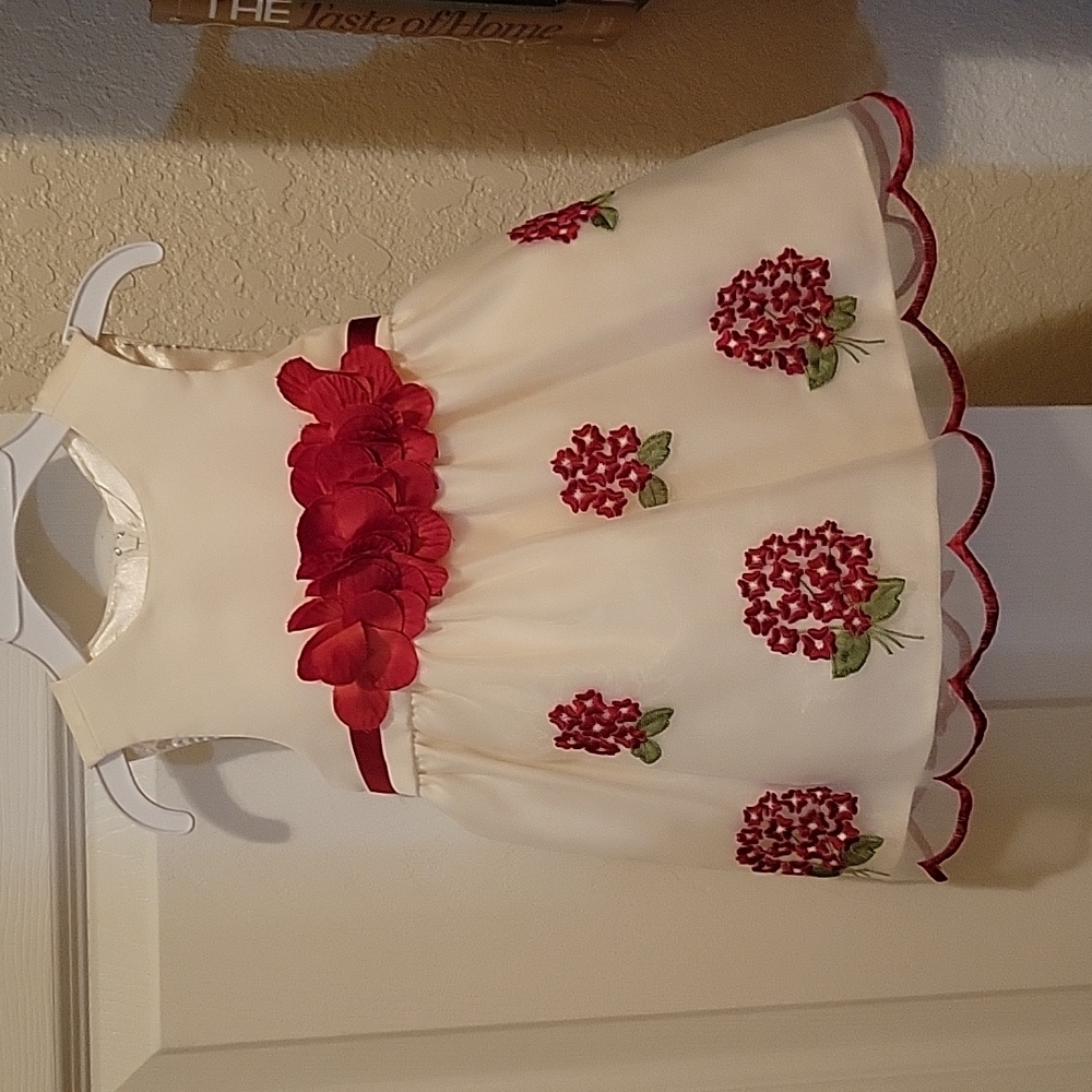 Red & White Flower Dress